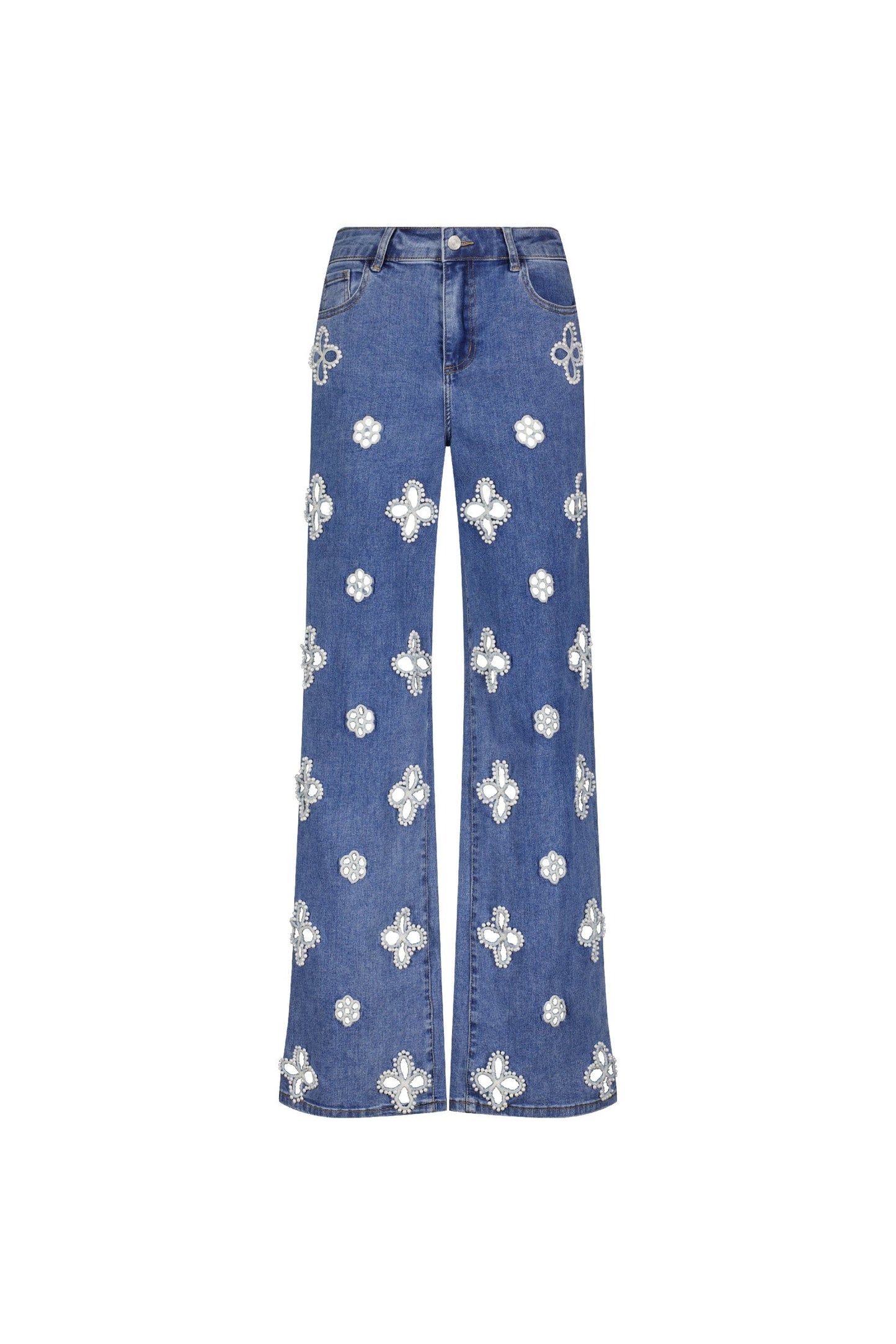 Kaia Pearl High Rise Jean - Medium Blue