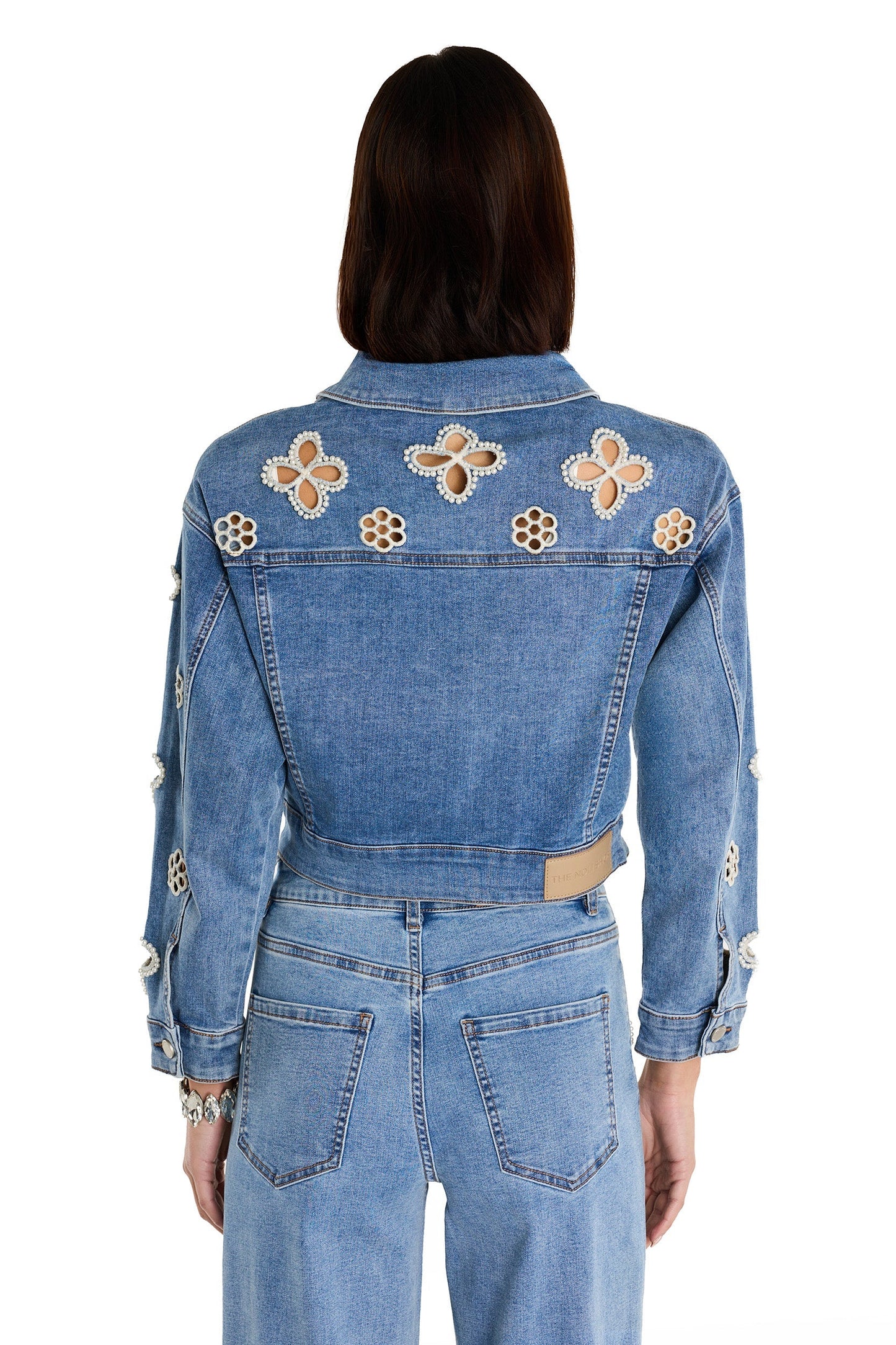 Kaia Pearl Jean Jacket - Medium Blue