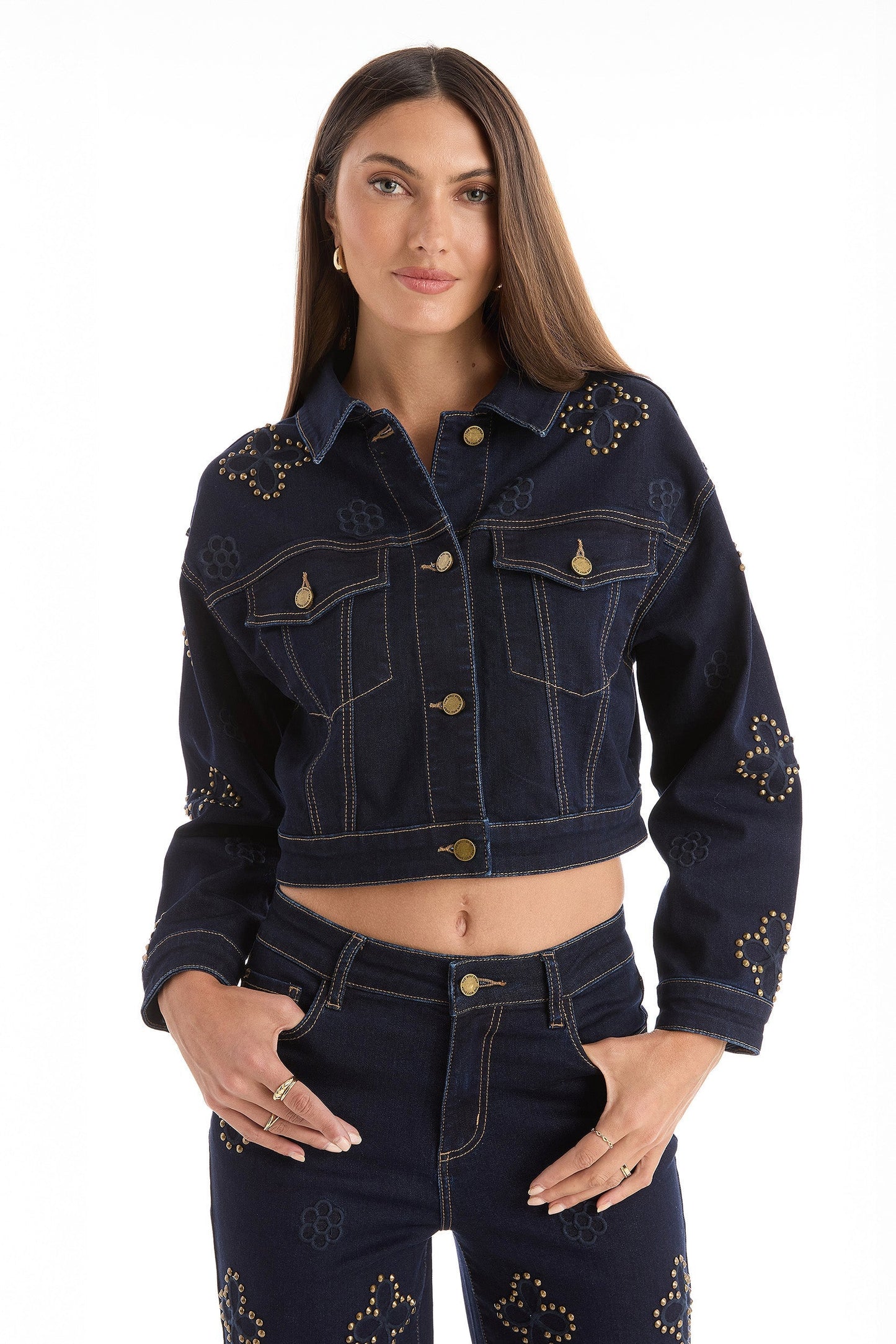 Kaia Studded Jacket - Indigo