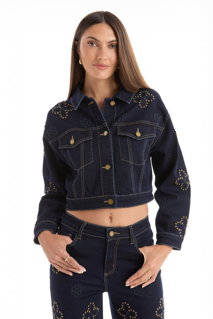 Kaia Studded Jacket - Indigo