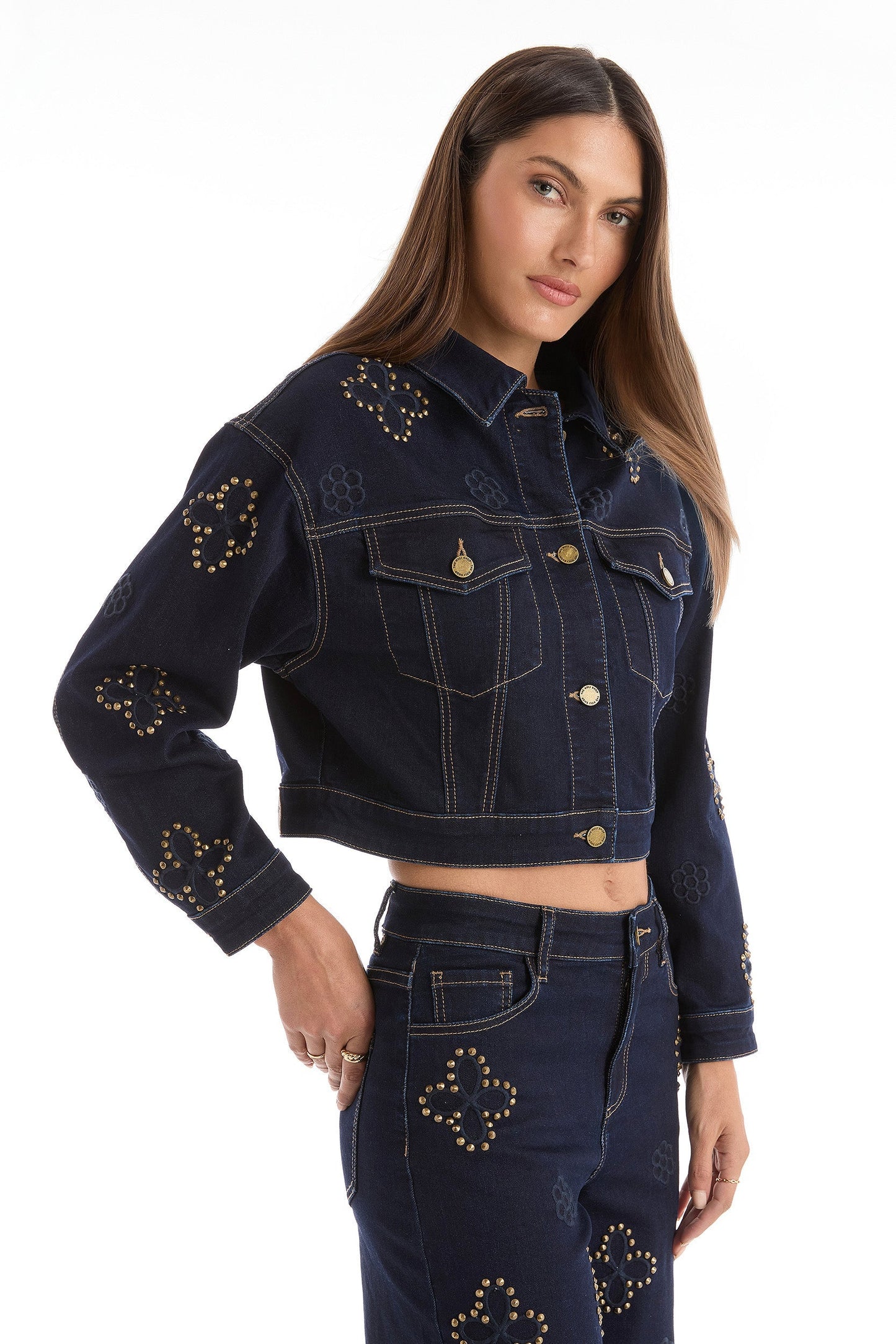 Kaia Studded Jacket - Indigo