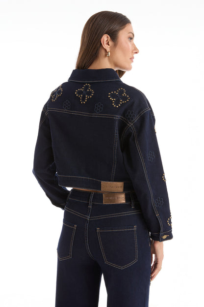 Kaia Studded Jacket - Indigo