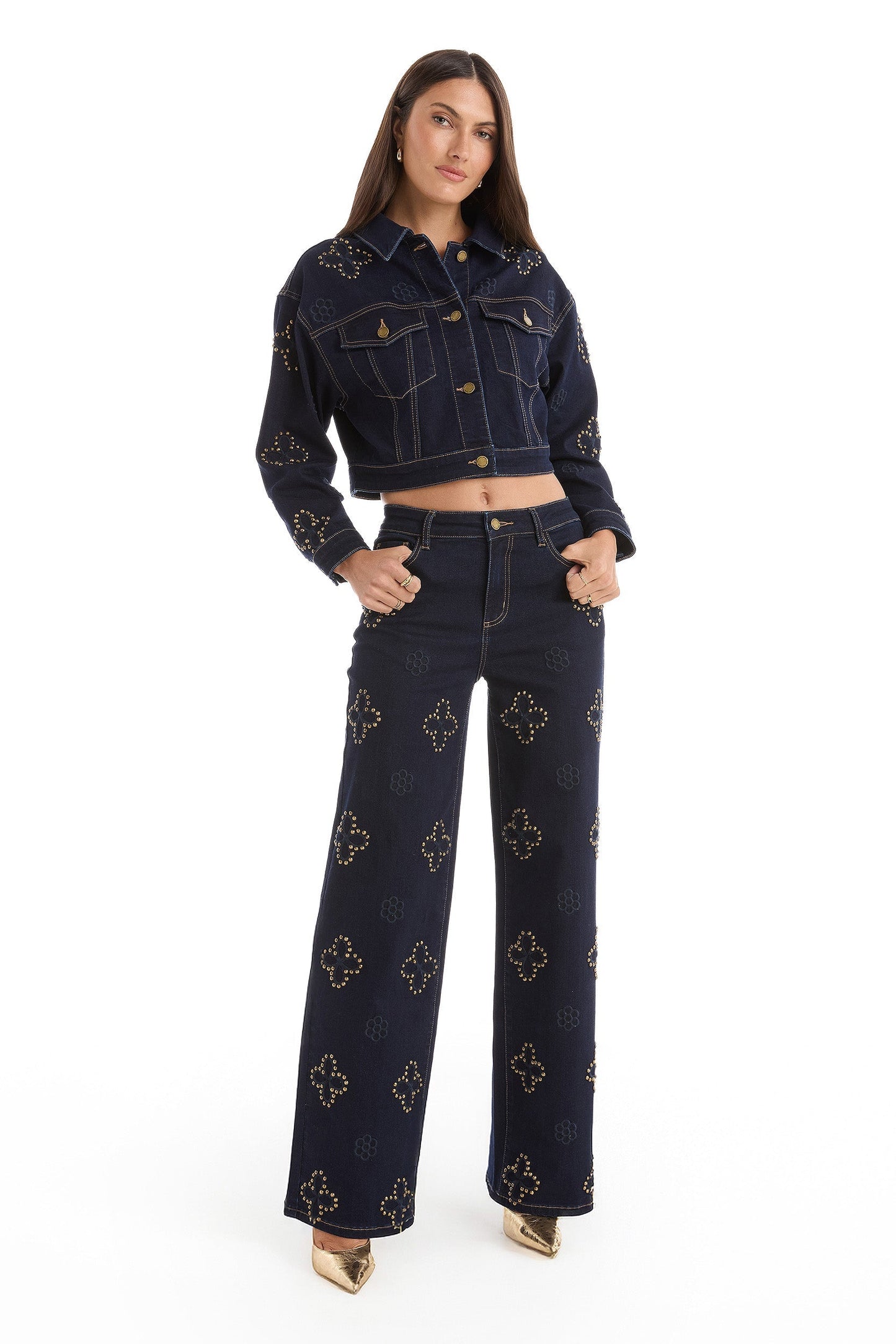 Kaia Studded Jacket - Indigo