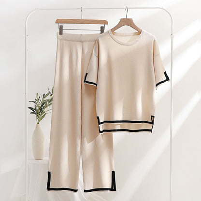 Conjunto de camiseta y pantalón de punto