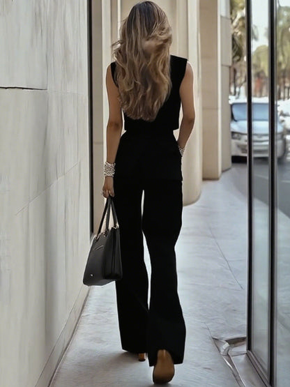 Light Blue Double Patch Pocket Sleeveless Suit（Latest Optimized Version）