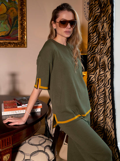 Conjunto de camiseta y pantalón de punto