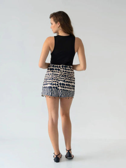 Falda Estampada Catarina con Lazo