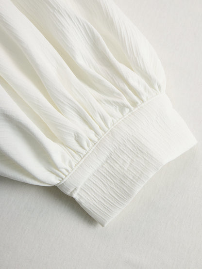Creamy White Textured Lantern Sleeve Set