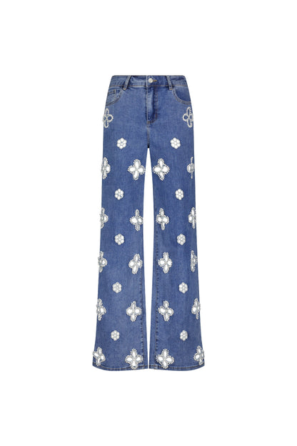 Kaia Pearl High Rise Jean - Medium Blue