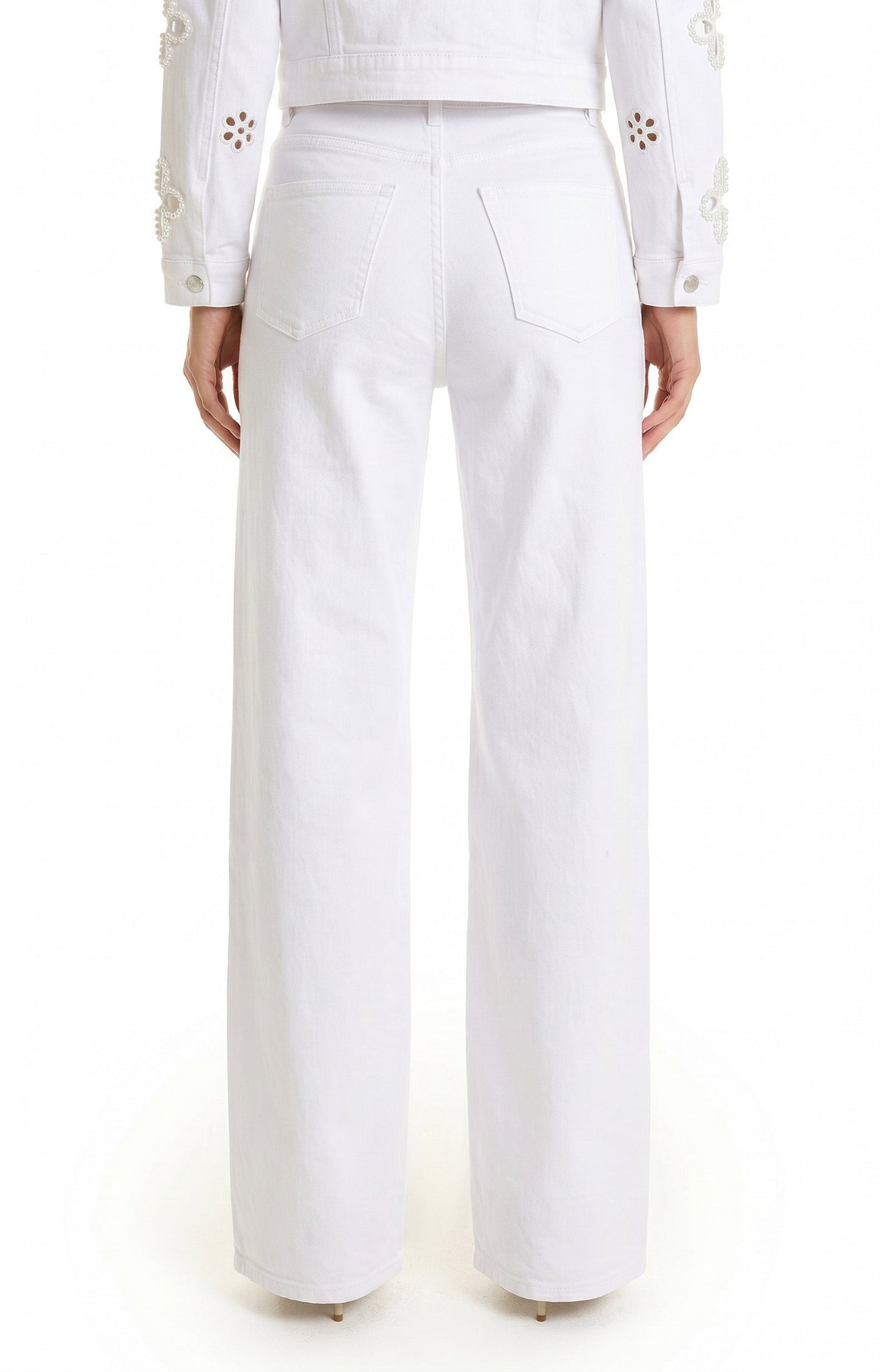 Kaia Pearl High Rise Jean - White