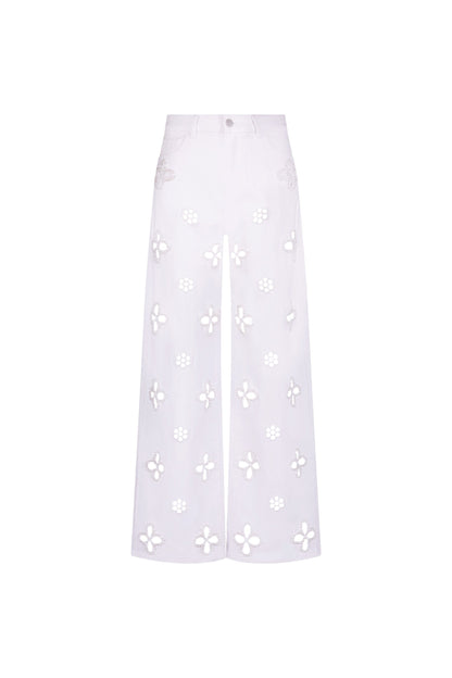 Kaia Pearl High Rise Jean - White