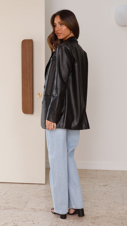Blazer de cuero Anira - En invierno