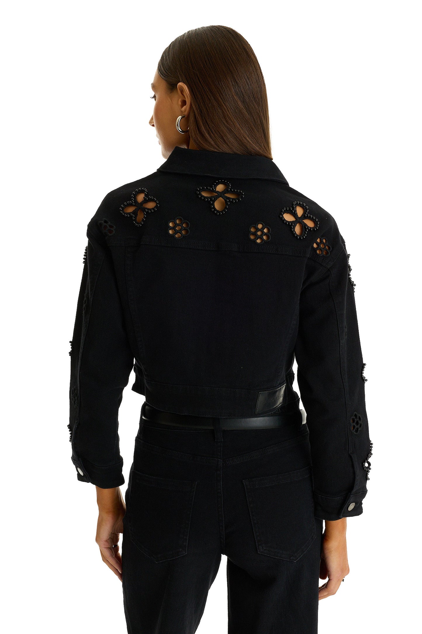 Kaia Pearl Jean Jacket - Black