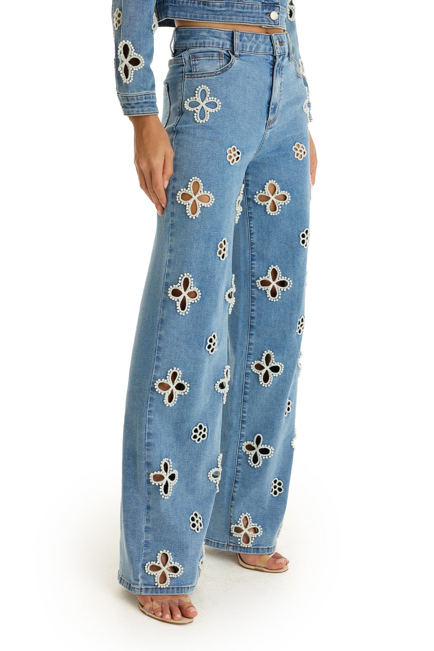 Kaia Pearl High Rise Jean - Medium Blue