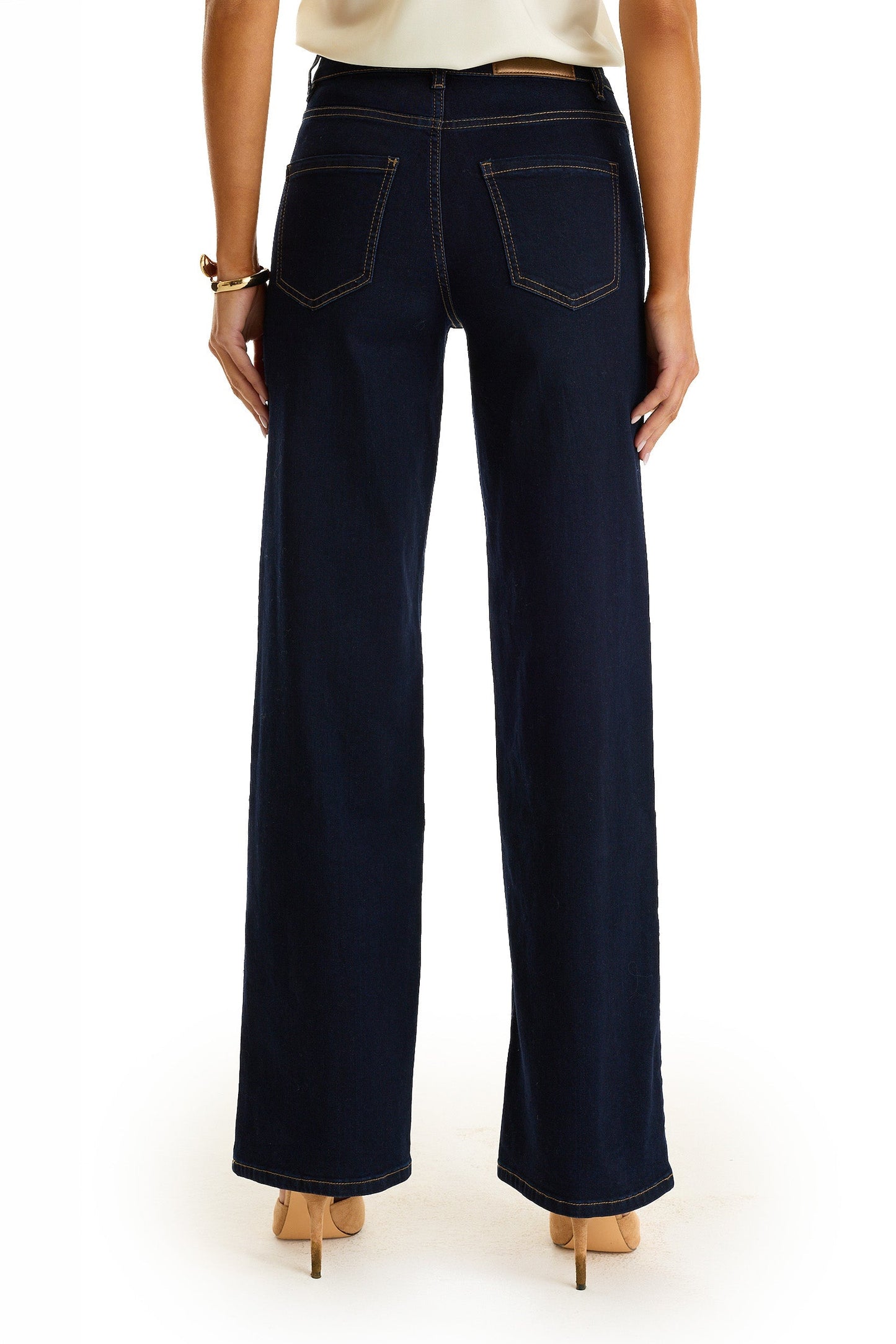 Kaia Studded High Rise Jean - Indigo