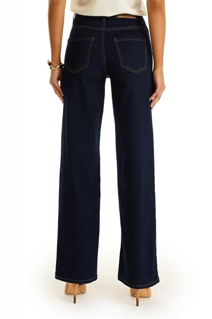 Kaia Studded High Rise Jean - Indigo