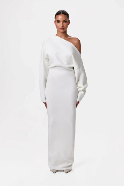 Knit Off-Shoulder Maxi