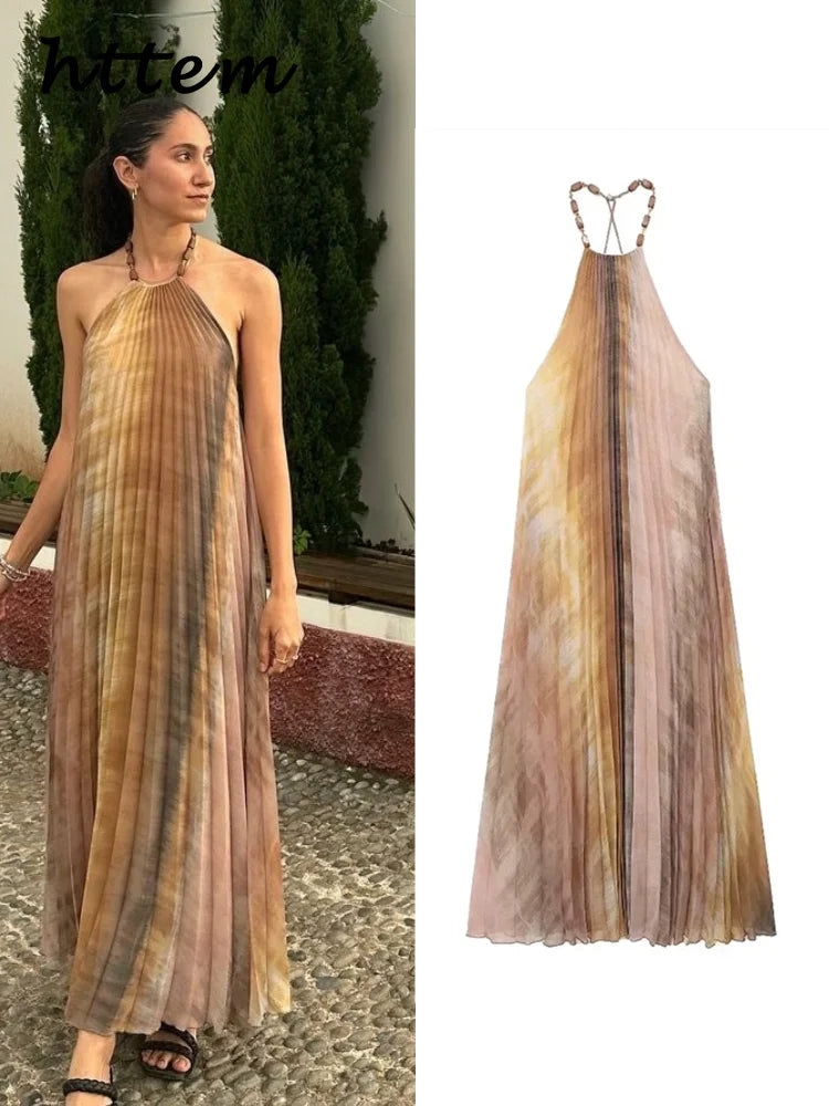 Vestido largo plisado Mariah