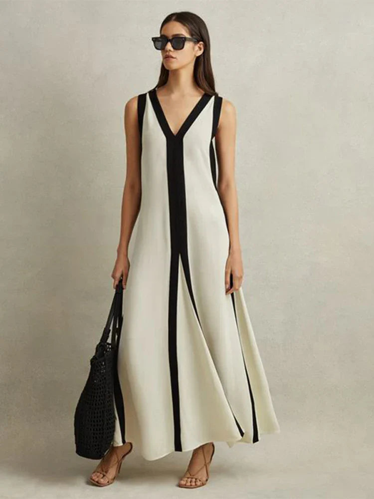 Vestido Maxi Black White