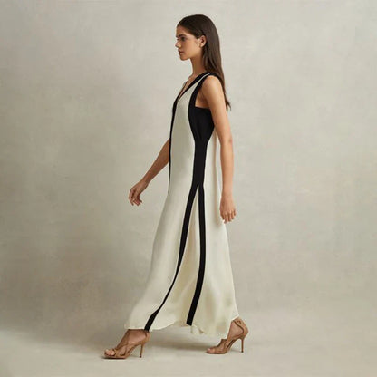 Vestido Maxi Black White