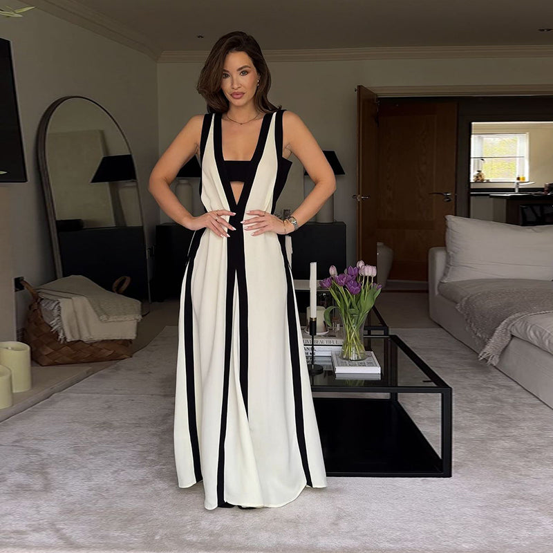 Vestido Maxi Black White