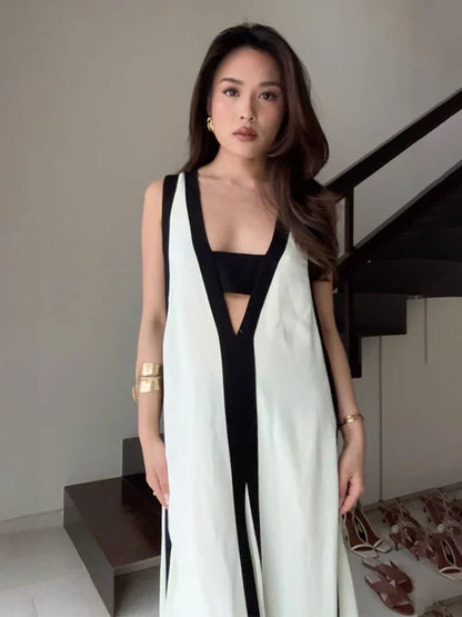 Vestido Maxi Black White
