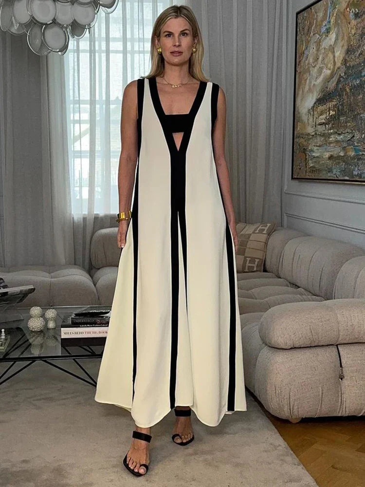 Vestido Maxi Black White