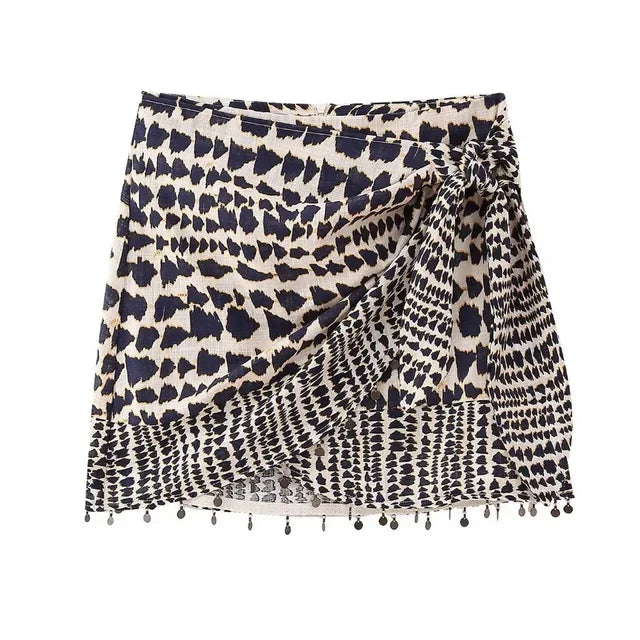 Falda Estampada Catarina con Lazo