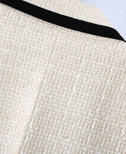 Blazer  tweed blanca y negra