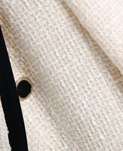 Blazer  tweed blanca y negra