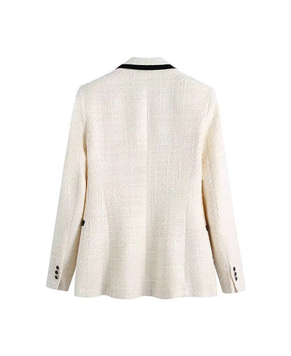Blazer  tweed blanca y negra