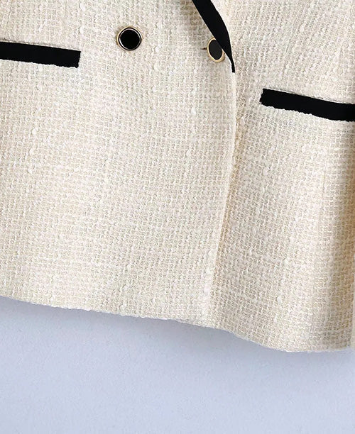 Blazer  tweed blanca y negra