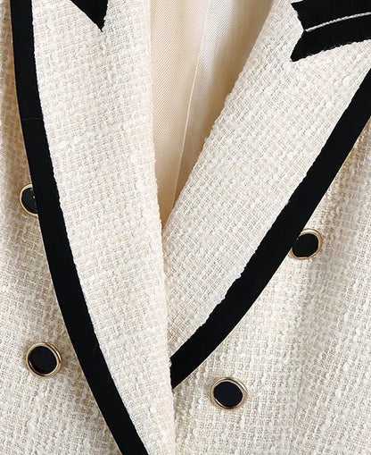 Blazer  tweed blanca y negra