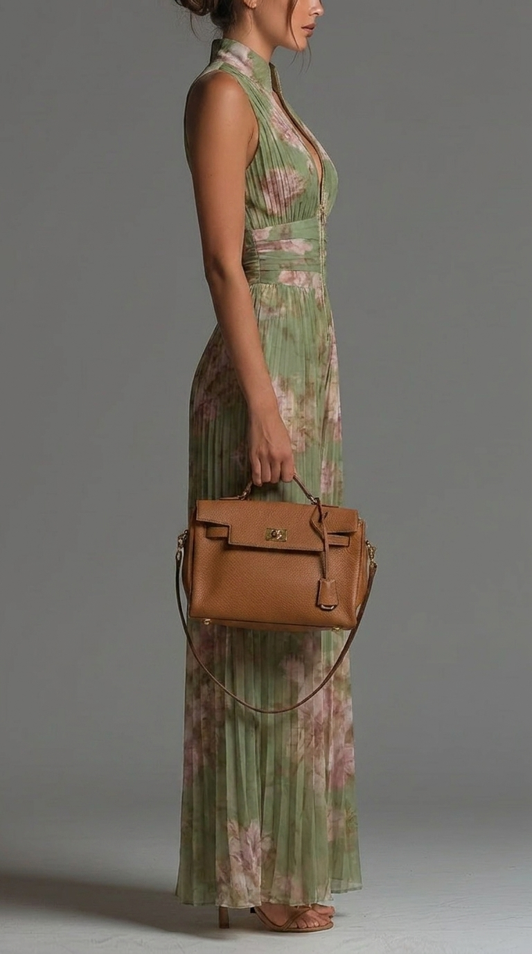IMPRESCINDIBLE – Mono de chifón plisado con estampado floral