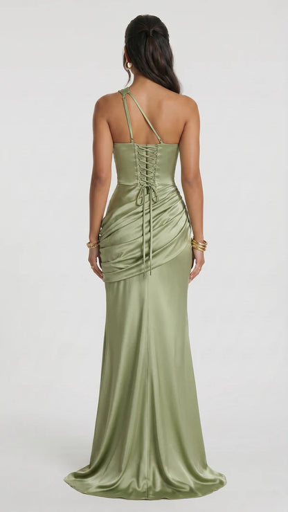 Carolina - Vestido largo verde