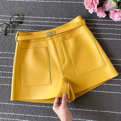 Pantalones cortos de cuero de colores