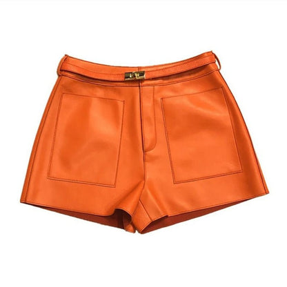 Pantalones cortos de cuero de colores