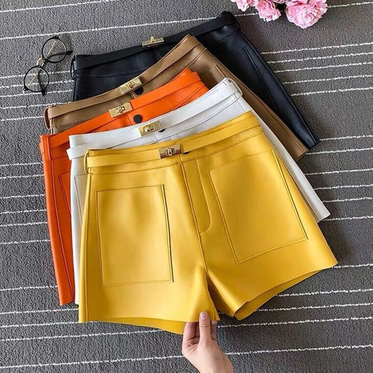 Pantalones cortos de cuero de colores