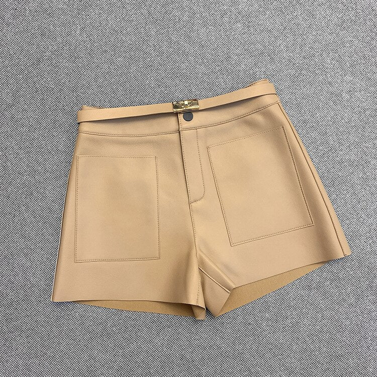 Pantalones cortos de cuero de colores