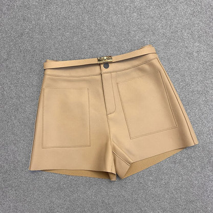 Pantalones cortos de cuero de colores