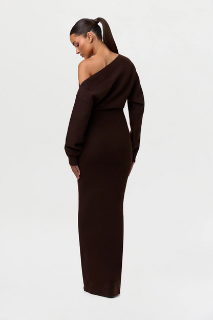 Knit Off-Shoulder Maxi