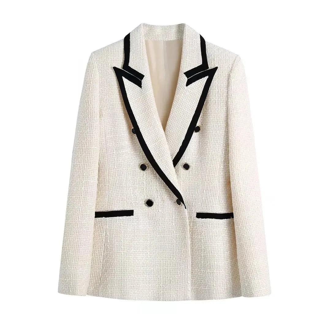 Blazer  tweed blanca y negra